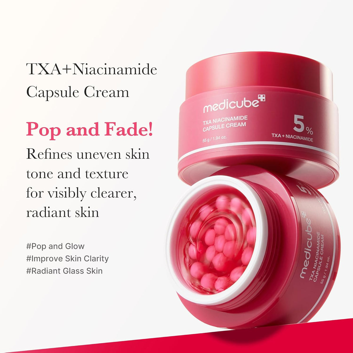 Medicube TXA Niacinamide Capsule Cream Korean Skincare, 1.94 oz